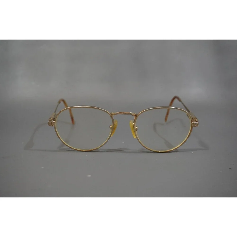 Vintage Polo Ralph Lauren Classic Oval Eyeglasses Engraved Gold Frames Italy Vtg